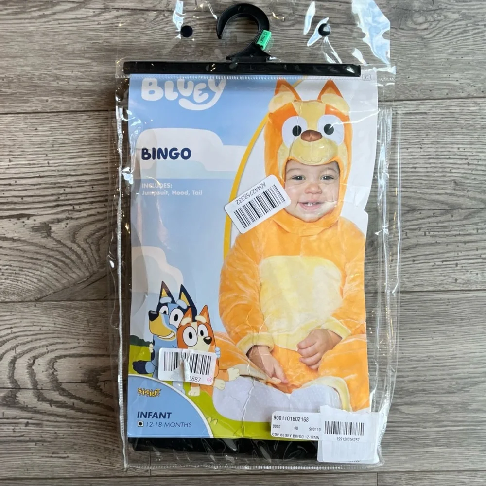 Spirit Halloween Baby Bingo - Bluey Costume Jumpsuit with Tail & Headpiece